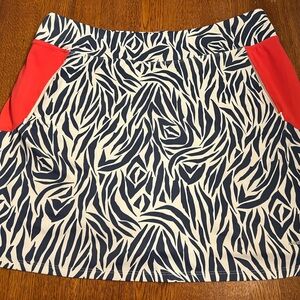Annika by Cutter & Buck Zebra Print Golf Skort CB DryTec 50+ Women’s Large